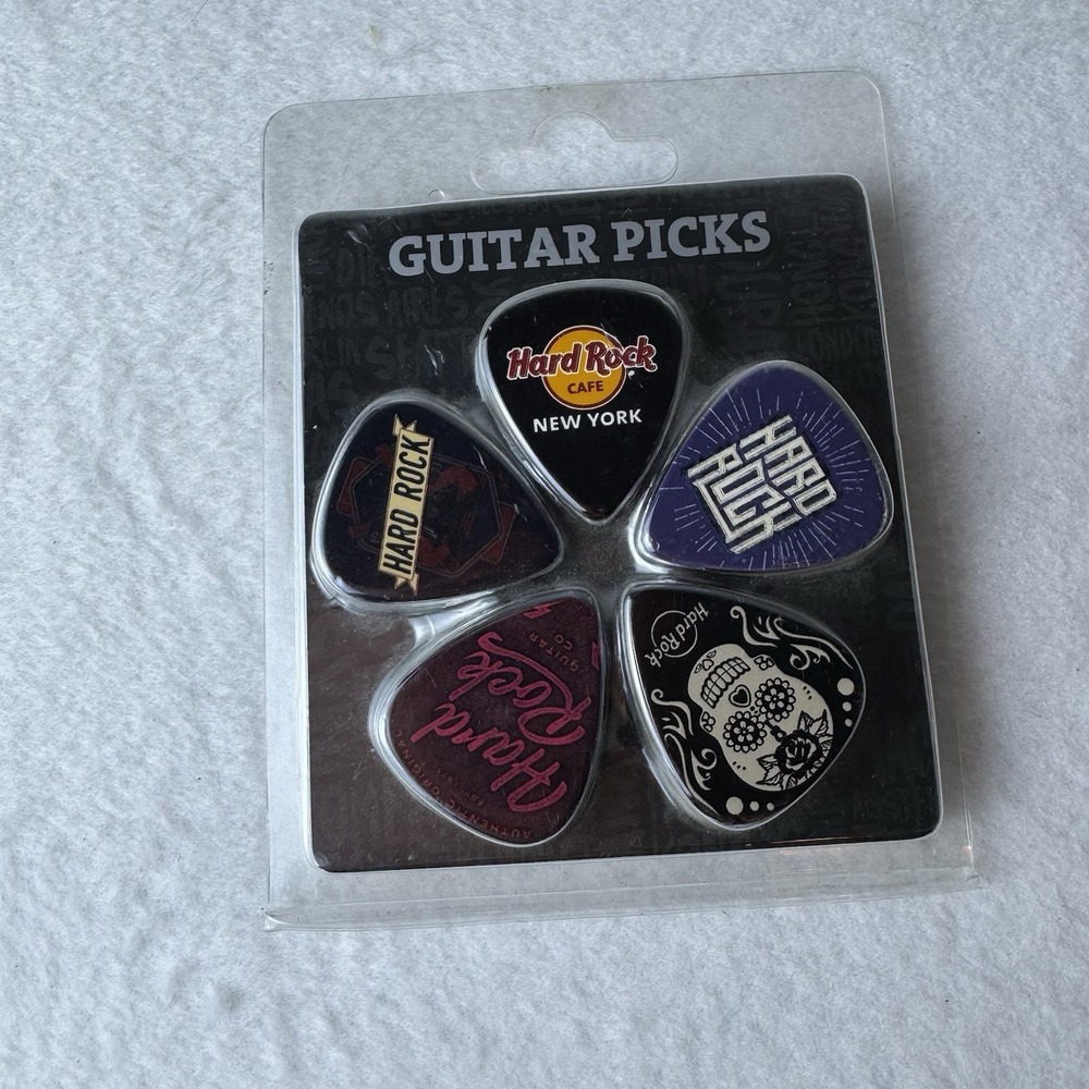 New Hard Rock Cafe Guitar Picks New York City Set Of 5 Music Souvenir